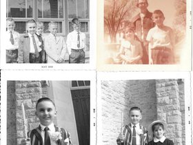 1958  May Dave 1st communion w Aunt Ruth, Mary, etc..jpg